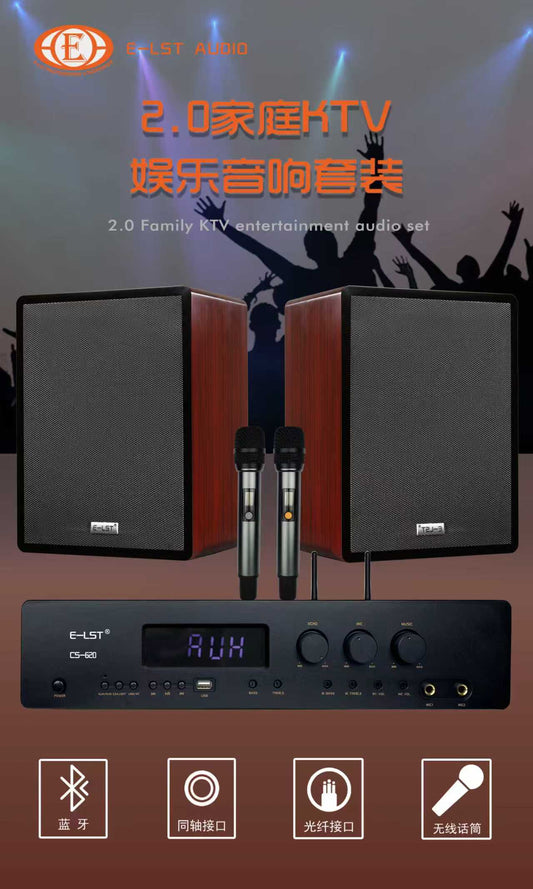Professional 2.0 Wooden Cabinet Karaoke Speaker System