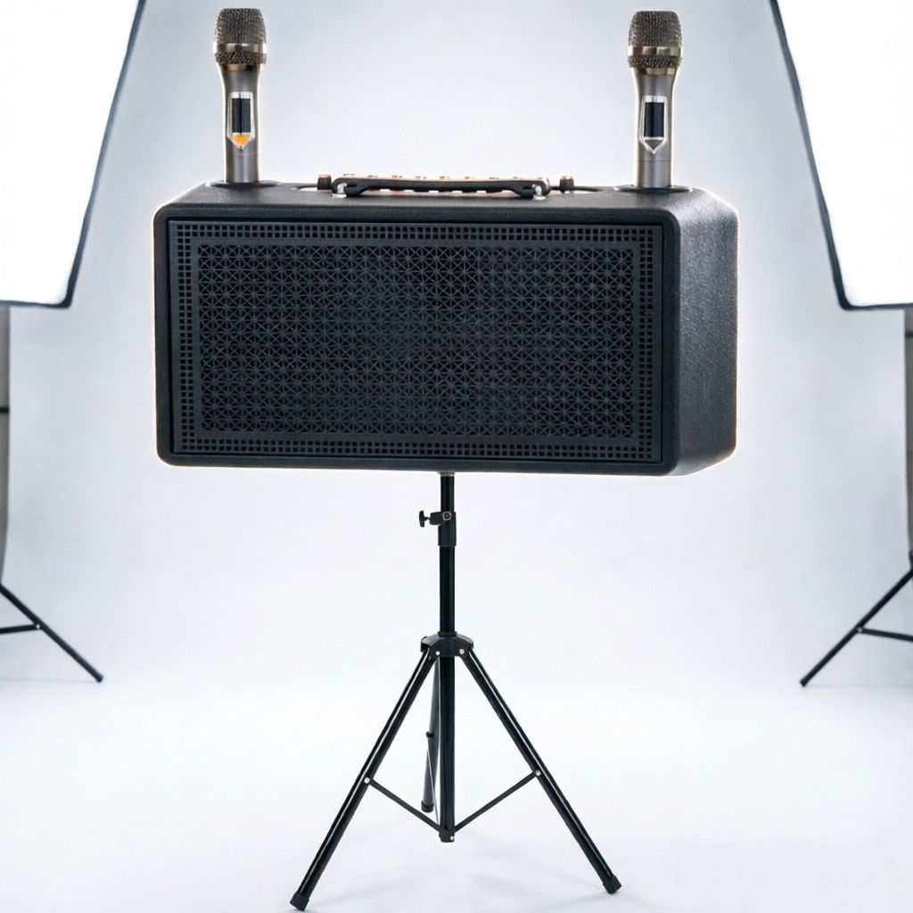 Dual-Mic Bluetooth Karaoke Speaker – Portable KTV System