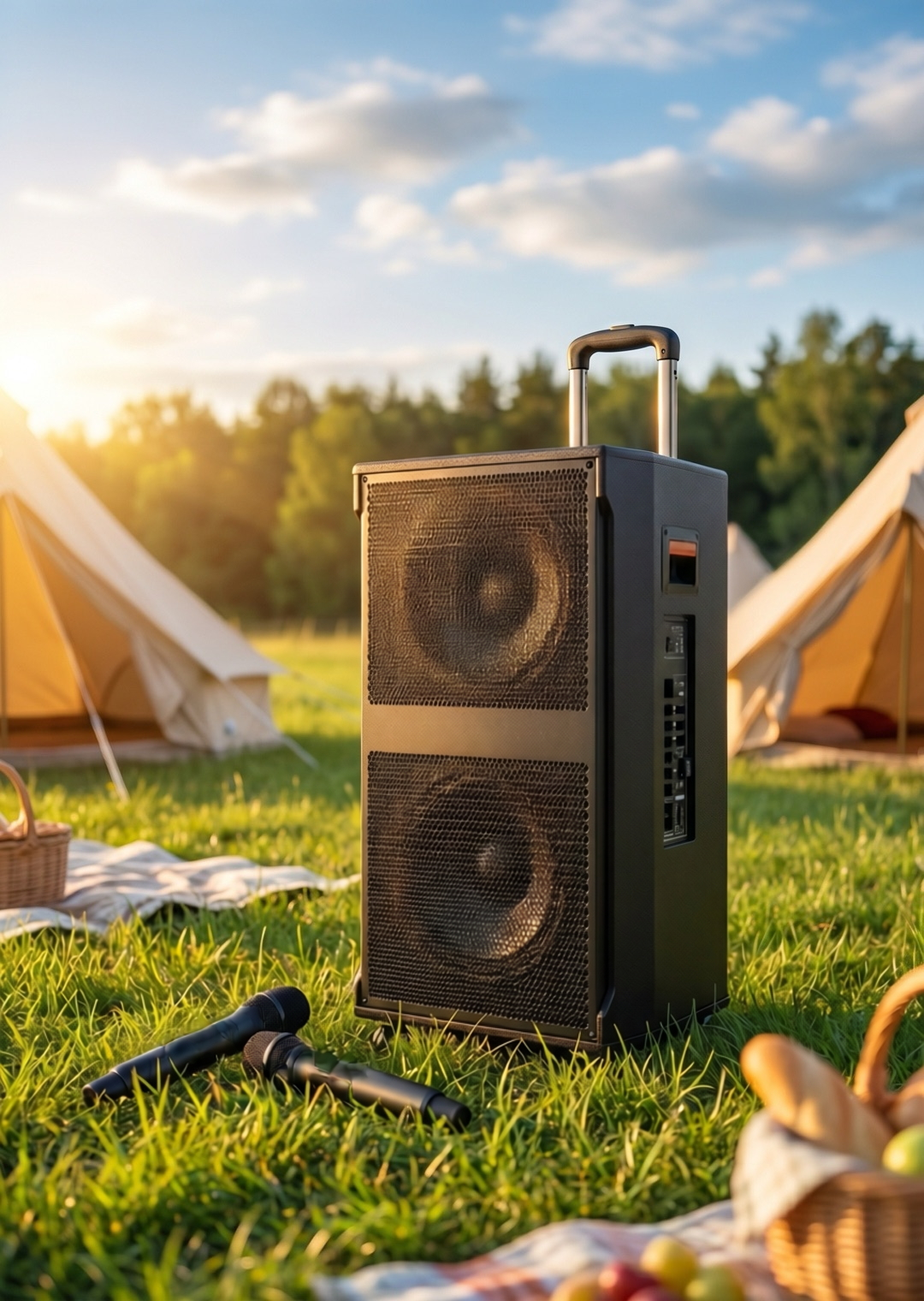 12-Inch Portable Outdoor Karaoke Speaker with Wireless Mic