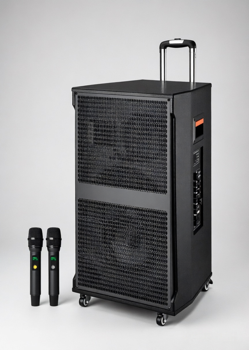 12-Inch Portable Outdoor Karaoke Speaker with Wireless Mic